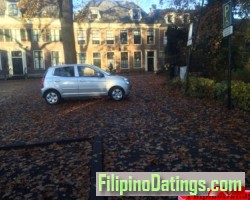 The town of Abcoude, near to where my friend keeps the boat, took it so you can see the leaves on the ground. Only not my car.